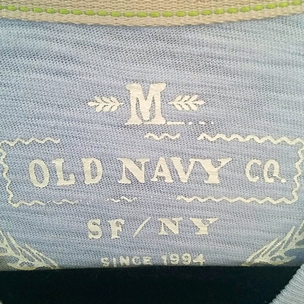 NWT Old Navy Light gray/neon yellow baseball tee M - Picture 3 of 3